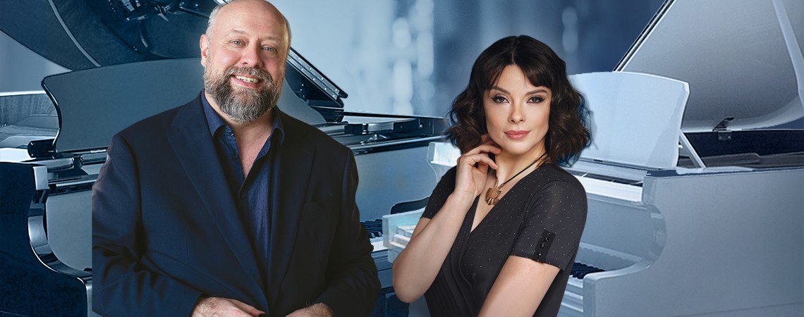 Фортепианный дуэт. Заслуженные артисты РФ Александр Гиндин и Екатерина Мечетина